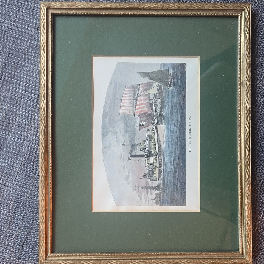 Framed Nautical Print with Green Mat